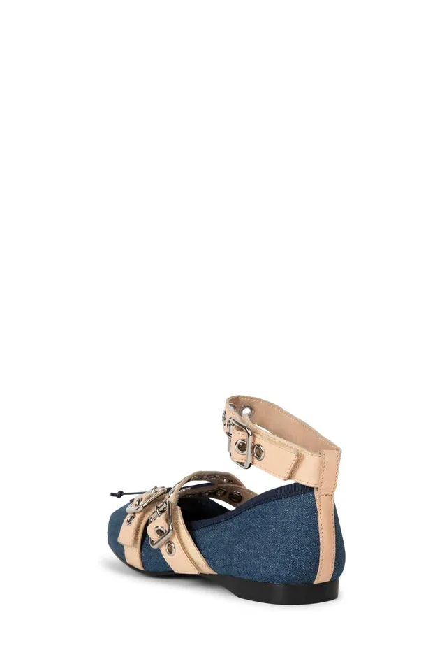 Women Ballet Flats Jeffrey Campbell CHOREO Natural Satin Black