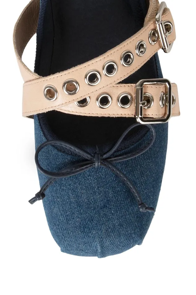 Women Ballet Flats Jeffrey Campbell CHOREO Natural Satin Black