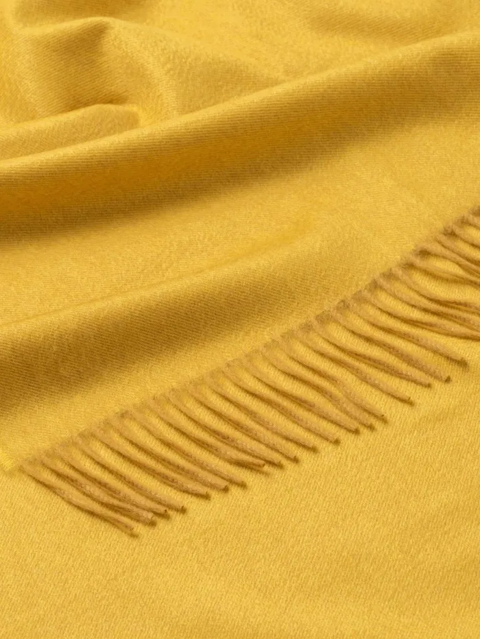 Women Begg X Co Arran Scarf Arran Solid Cashmere Throw Golden Honey