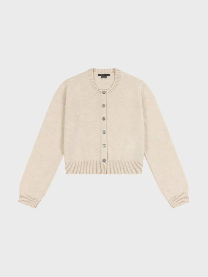 Women Begg X Co Cardigans Hepburn Golfer Cashmere Sweater Light Natural