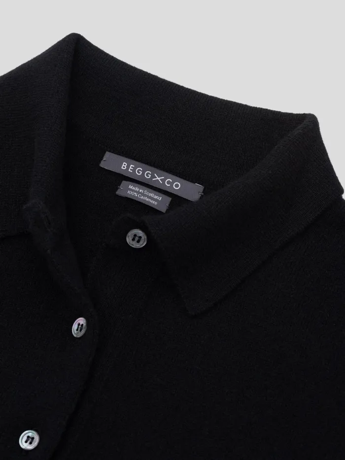 Women Begg X Co Loungewear Monterey Cashmere Polo Black