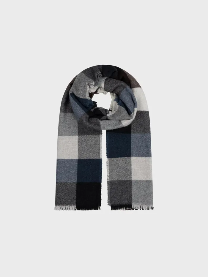 Women Begg X Co Scarves Alloa Courchevel Cashmere Stole Navy Black