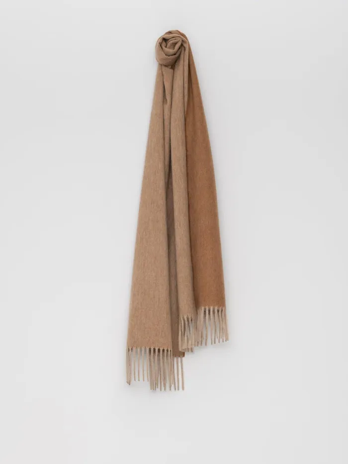 Women Begg X Co Scarves Arran Reversible Oversized Cashmere Scarf Stone Vicuna