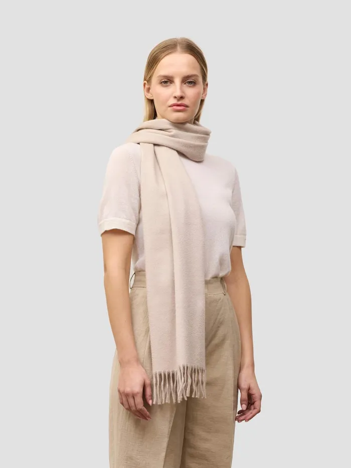 Women Begg X Co Scarves Arran Solid Oversized Cashmere Scarf Oyster
