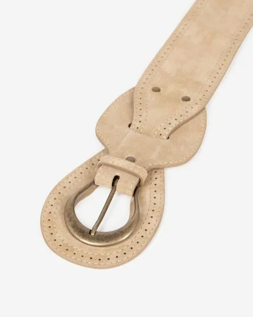 Women Belts The Kooples Camel Leather Corset Belt Camel Brown