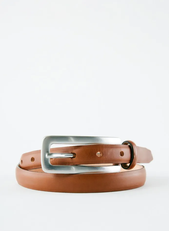 Women Belts Tibi Darwin Leather Belt Cognac