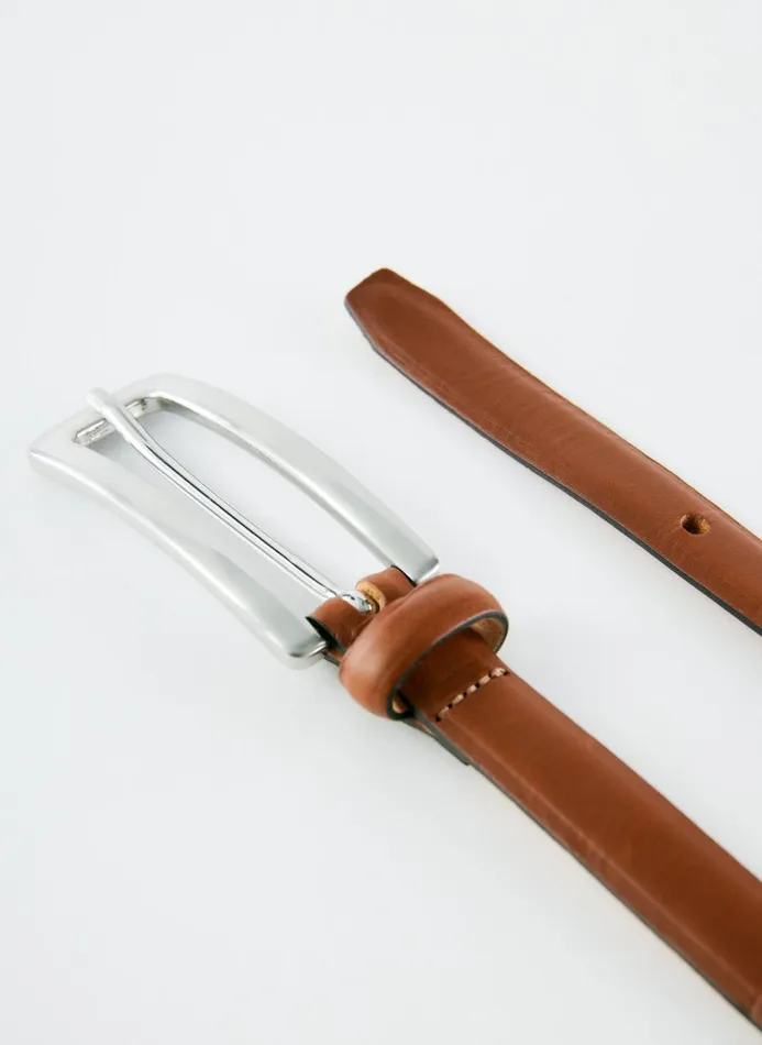 Women Belts Tibi Darwin Leather Belt Cognac