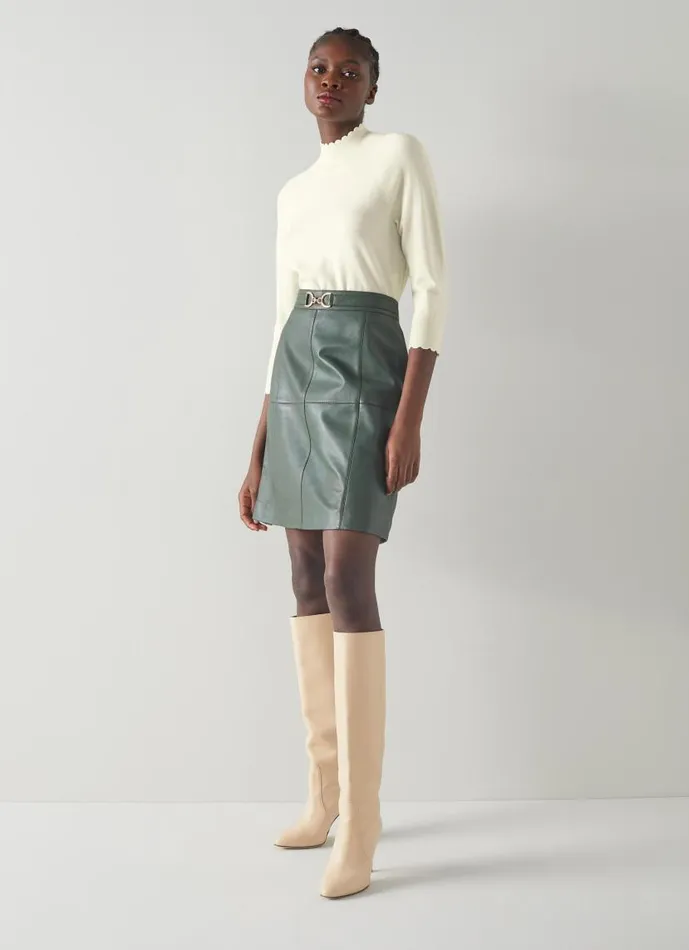Women Betty Cream Sustainably Sourced Merino Wool Scallop Edge Jumper Cream LKBennett Knitwear Women Betty Cream Sustainably Sourced Merino Wool Scallop Edge Jumper Cream LKBennett Knitwear