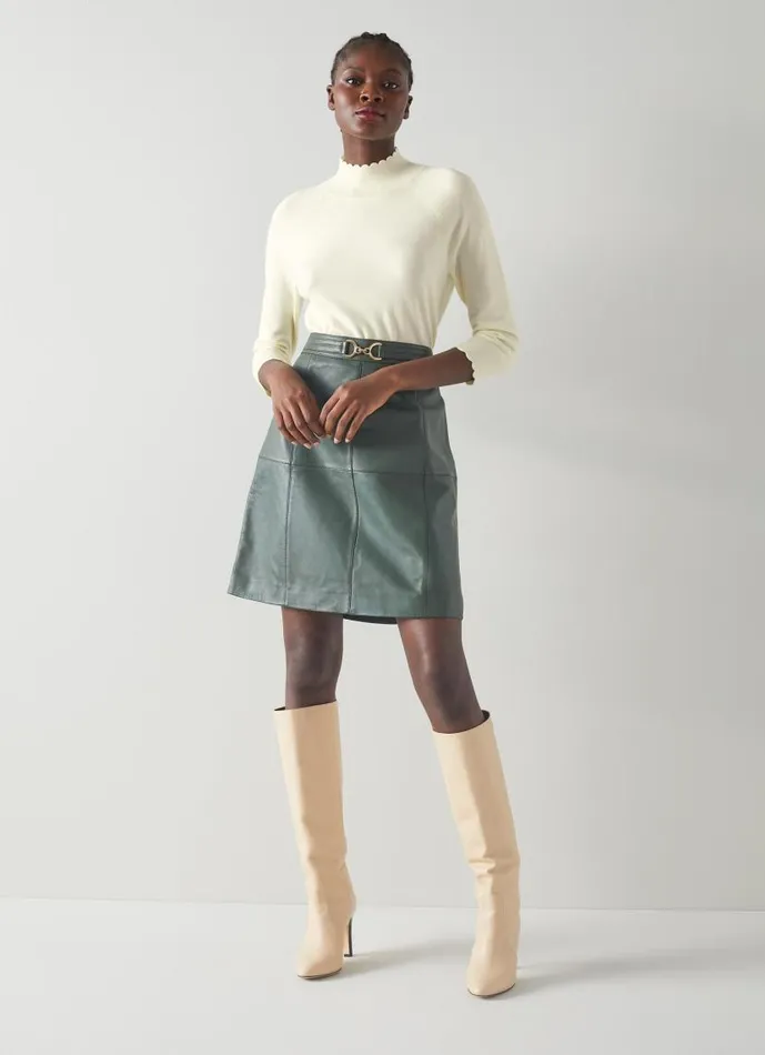 Women Betty Cream Sustainably Sourced Merino Wool Scallop Edge Jumper Cream LKBennett Knitwear