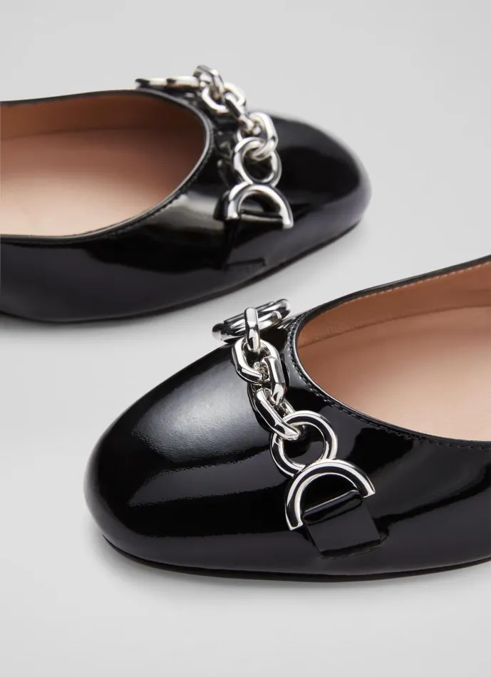 Women Blakely Black Patent Snaffle Pumps Black LKBennett Flats Women Blakely Black Patent Snaffle Pumps Black LKBennett Flats