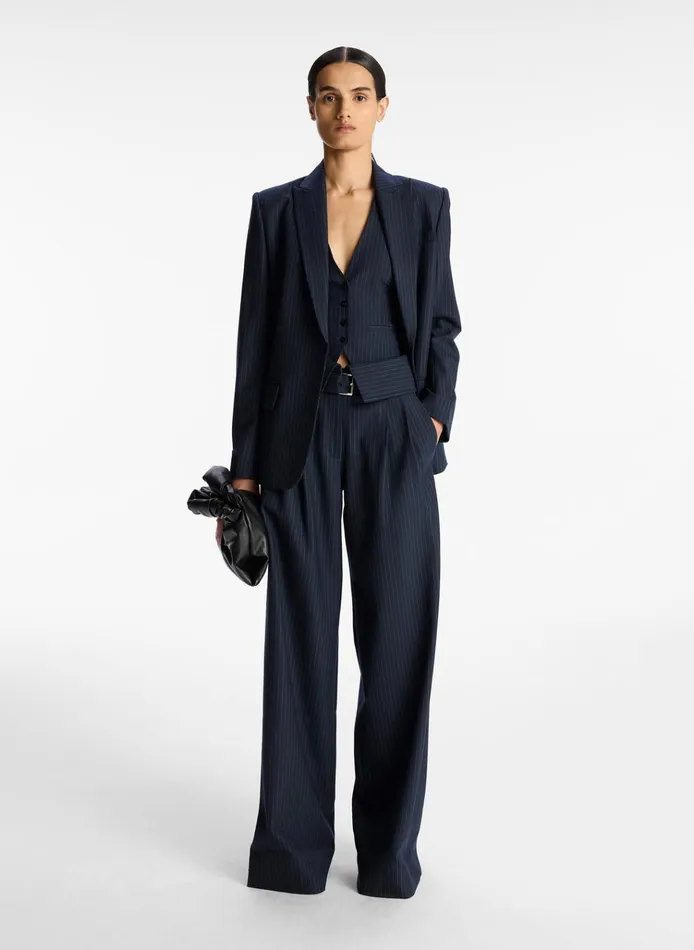 Women Bottoms ALC Emma Pinstripe Pant Navy