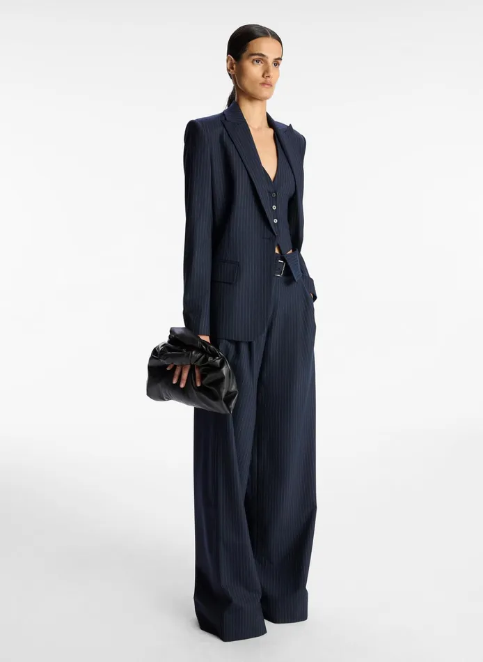 Women Bottoms ALC Emma Pinstripe Pant Navy
