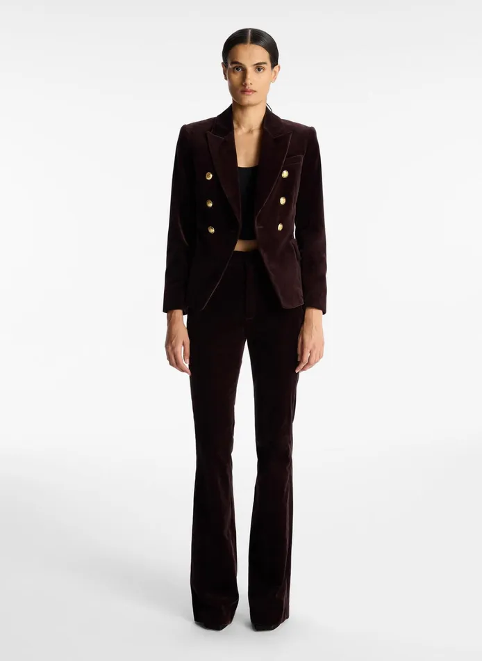 Women Bottoms ALC Sophie Ii Velvet Pant Chocolate Plum
