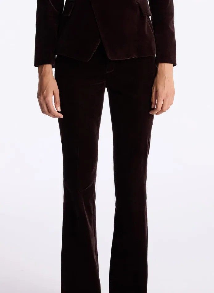 Women Bottoms ALC Sophie Ii Velvet Pant Chocolate Plum