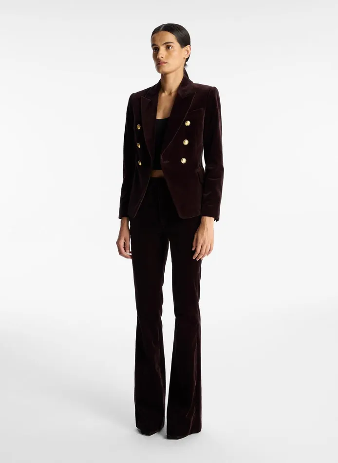 Women Bottoms ALC Sophie Ii Velvet Pant Chocolate Plum