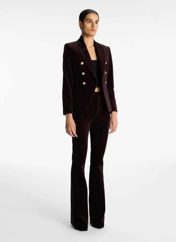 Women Bottoms ALC Sophie Ii Velvet Pant Chocolate Plum
