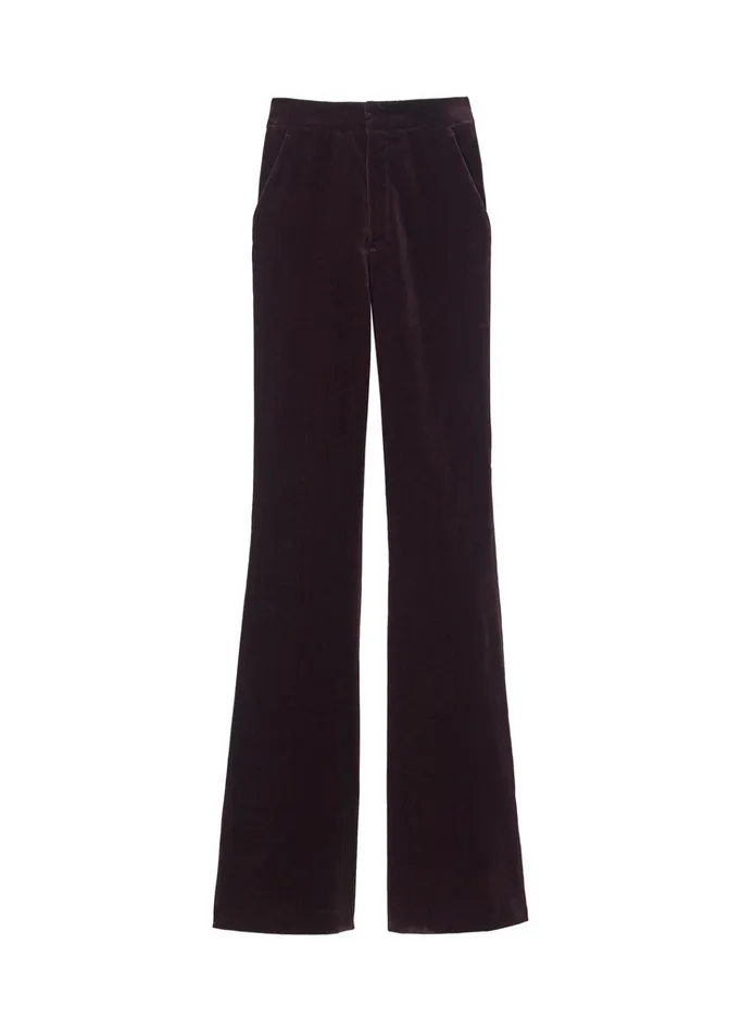 Women Bottoms ALC Sophie Ii Velvet Pant Chocolate Plum