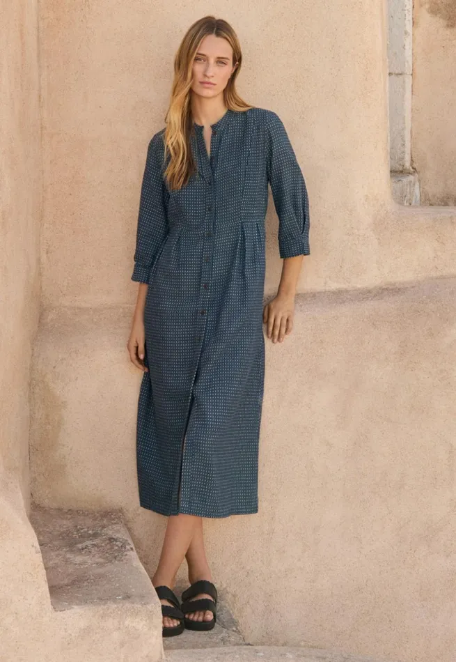 Women Buttonthrough Dress Soft Indigo Poetry Fashion Dresses and Skirts