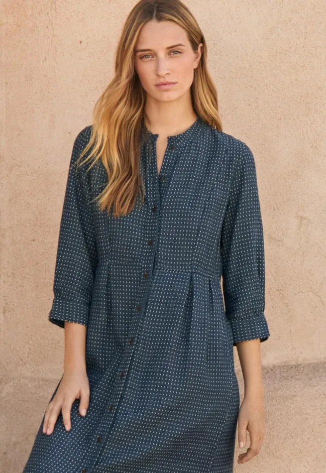 Women Buttonthrough Dress Soft Indigo Poetry Fashion Dresses and Skirts