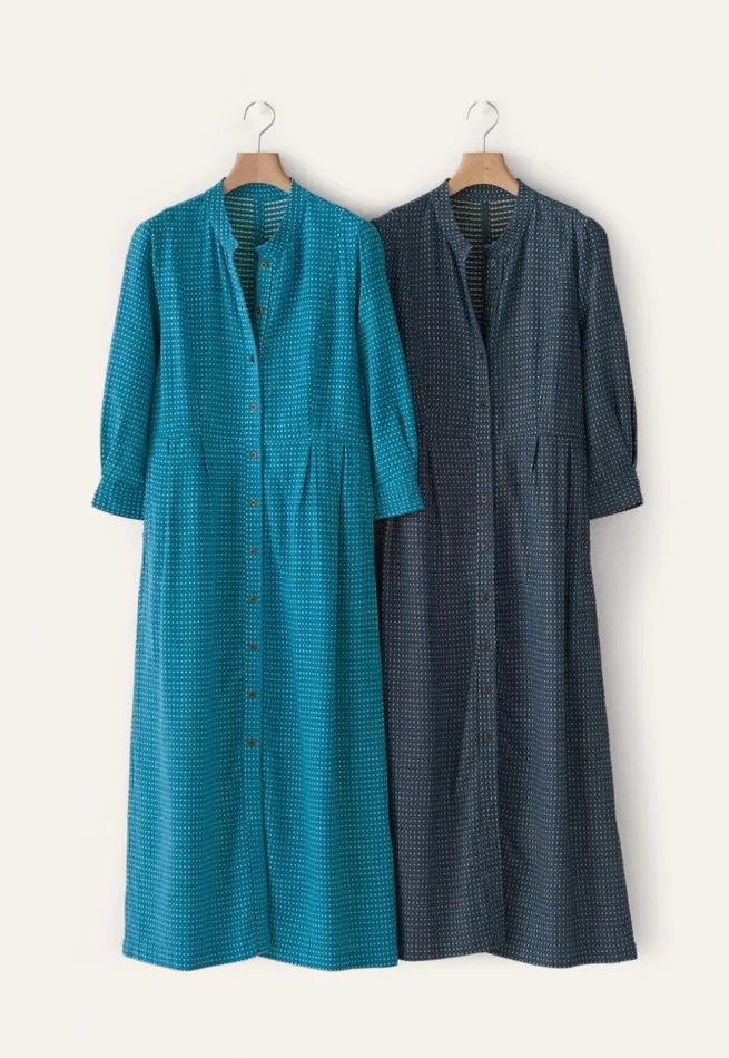 Women Buttonthrough Dress Soft Indigo Poetry Fashion Dresses and Skirts