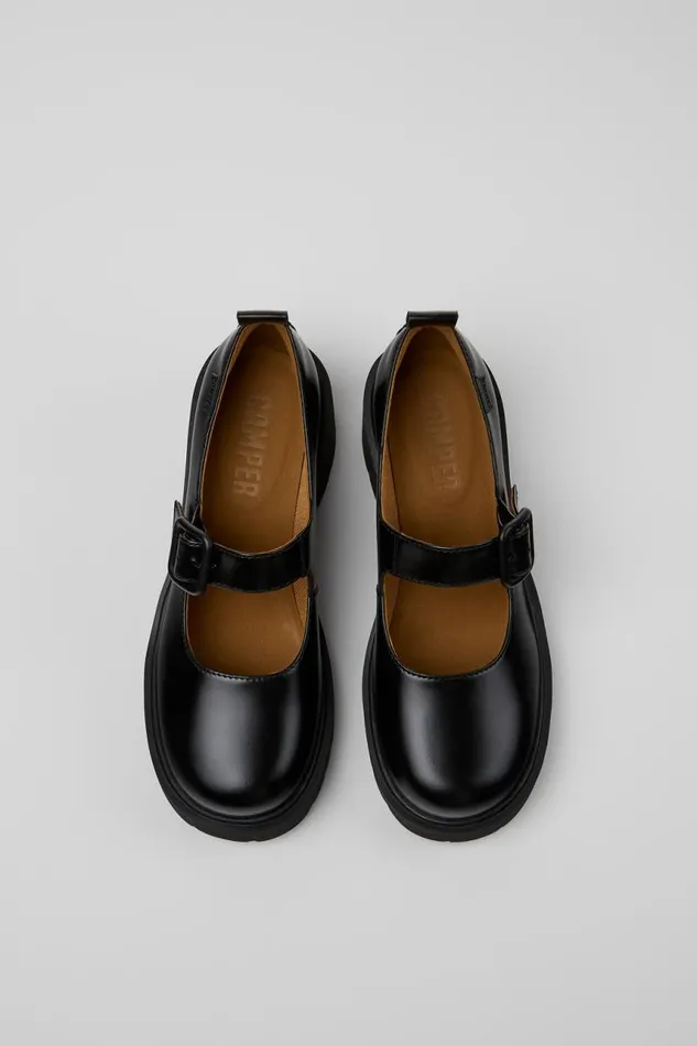 Women Camper Ballerinas Milah Black Leather Shoe Women Camper Ballerinas Milah Black Leather Shoe