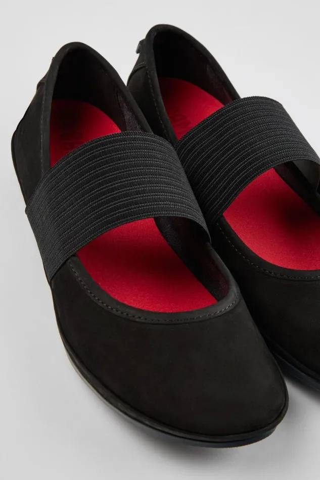 Women Camper Ballerinas Right Black Nubuck Mary Jane