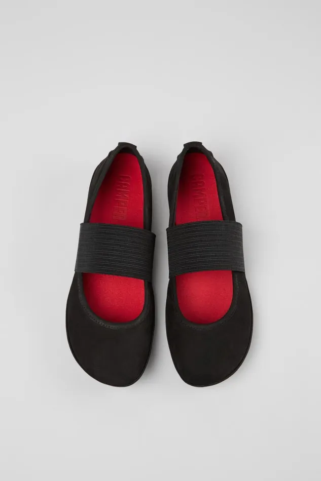 Women Camper Ballerinas Right Black Nubuck Mary Jane Women Camper Ballerinas Right Black Nubuck Mary Jane