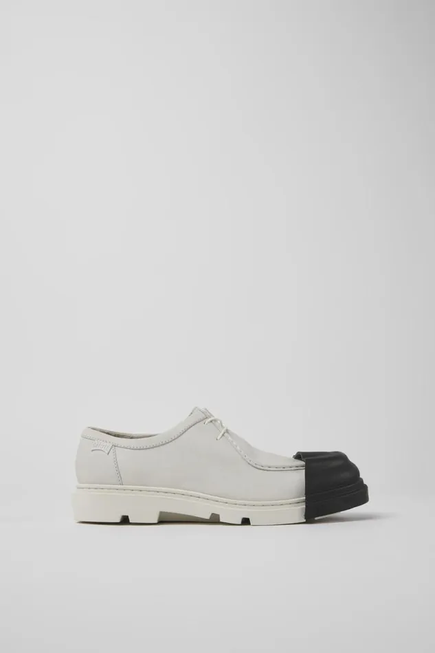Women Camper Flat Shoes Junction White Nondyed Leather Shoes