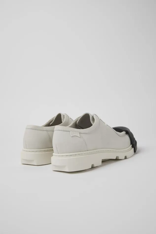 Women Camper Flat Shoes Junction White Nondyed Leather Shoes