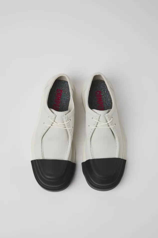 Women Camper Flat Shoes Junction White Nondyed Leather Shoes