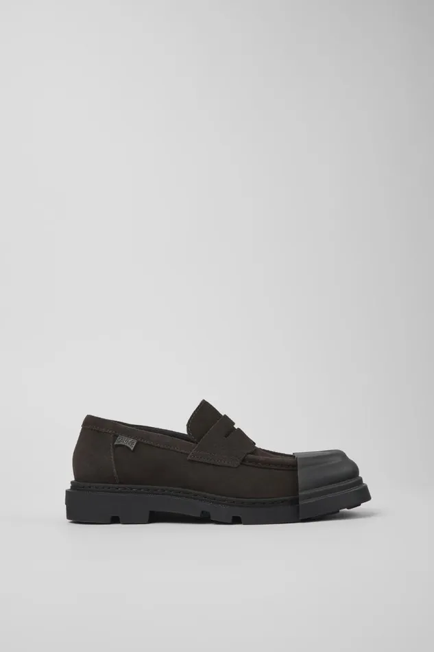 Women Camper Formal Shoes Junction Gray Nubuck Loafer Women Camper Formal Shoes Junction Gray Nubuck Loafer
