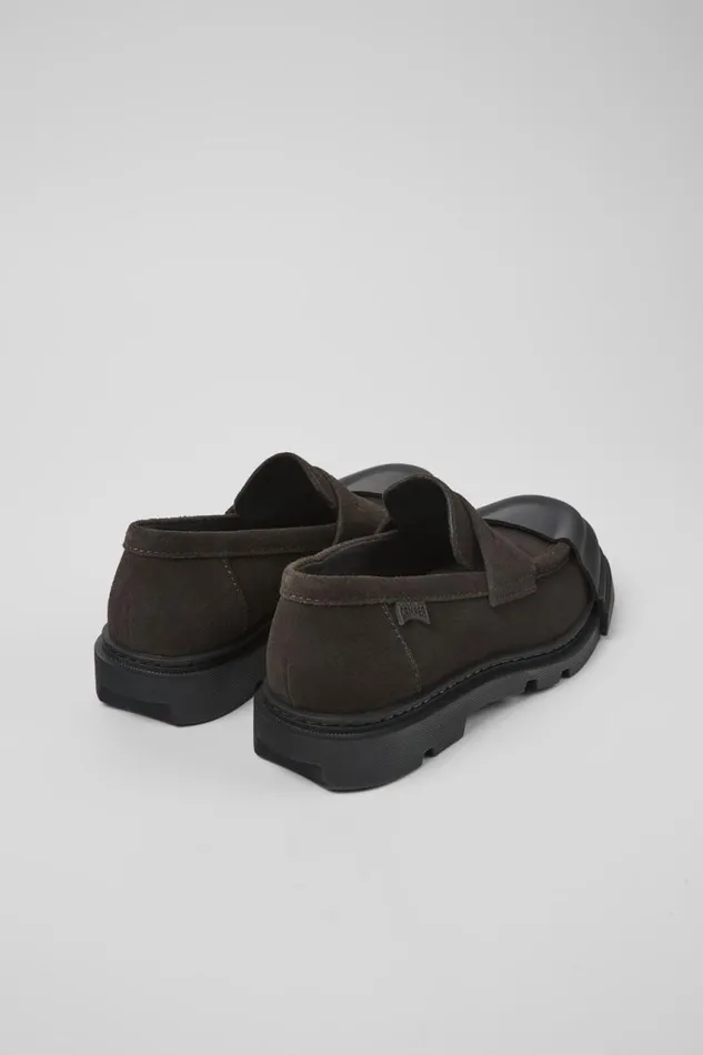 Women Camper Formal Shoes Junction Gray Nubuck Loafer Women Camper Formal Shoes Junction Gray Nubuck Loafer