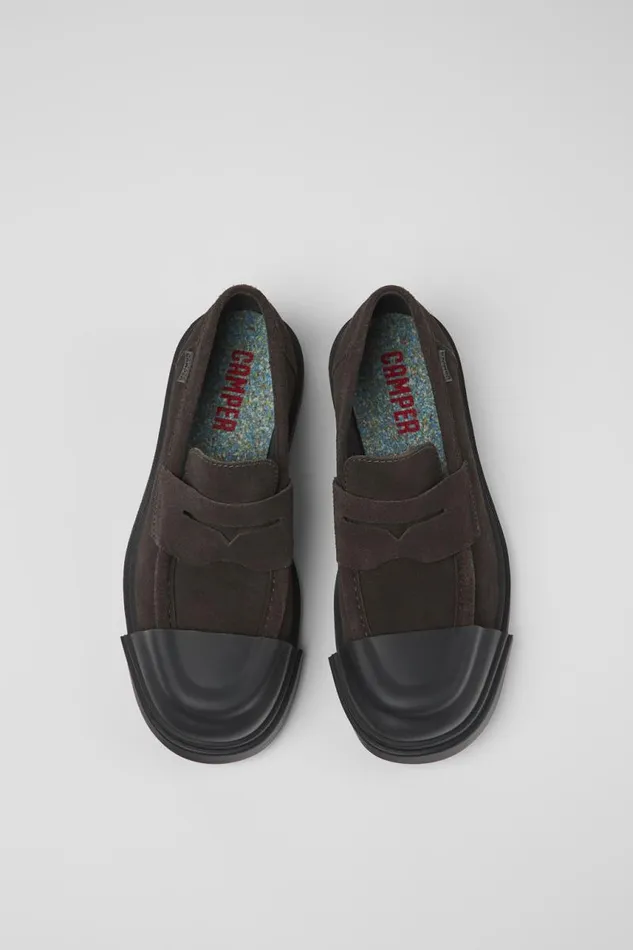 Women Camper Formal Shoes Junction Gray Nubuck Loafer Women Camper Formal Shoes Junction Gray Nubuck Loafer