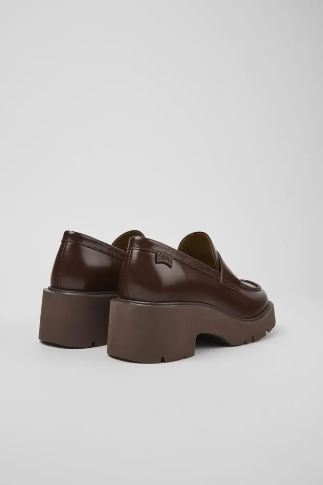 Women Camper Formal Shoes Milah Burgundy Leather Loafers Women Camper Formal Shoes Milah Burgundy Leather Loafers