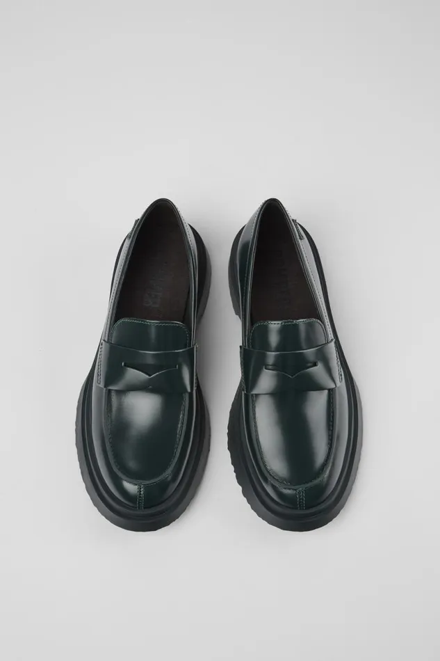 Women Camper Formal Shoes Walden Green Leather Loafers Women Camper Formal Shoes Walden Green Leather Loafers
