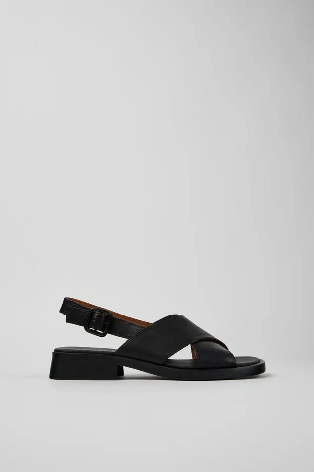 Women Camper Sandals Dana Black Leather Sandals Women Camper Sandals Dana Black Leather Sandals