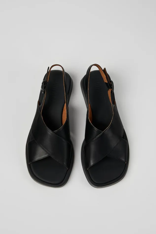 Women Camper Sandals Dana Black Leather Sandals Women Camper Sandals Dana Black Leather Sandals