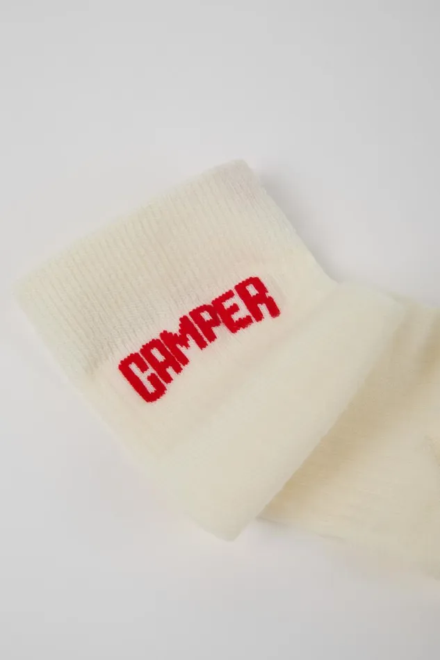 Women Camper Socks Long Sock Pack 2 Pairs White And Black Merino Wool Socks Women Camper Socks Long Sock Pack 2 Pairs White And Black Merino Wool Socks