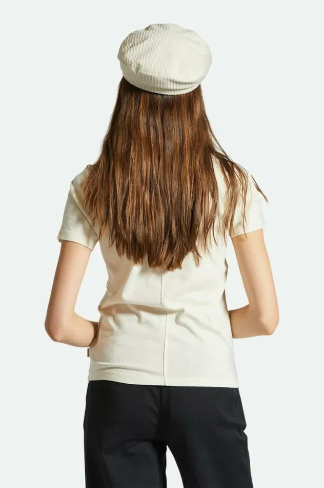 Women Carefree Organic Garment Dye Slim Crew TShirt White Smoke Brixton Tops