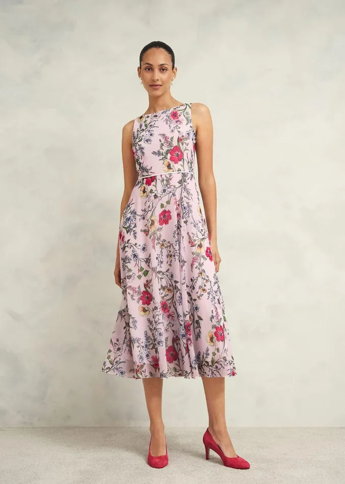 Women Carly Dress Pale Pink Multi Hobbs Dresses and Jumpsuits