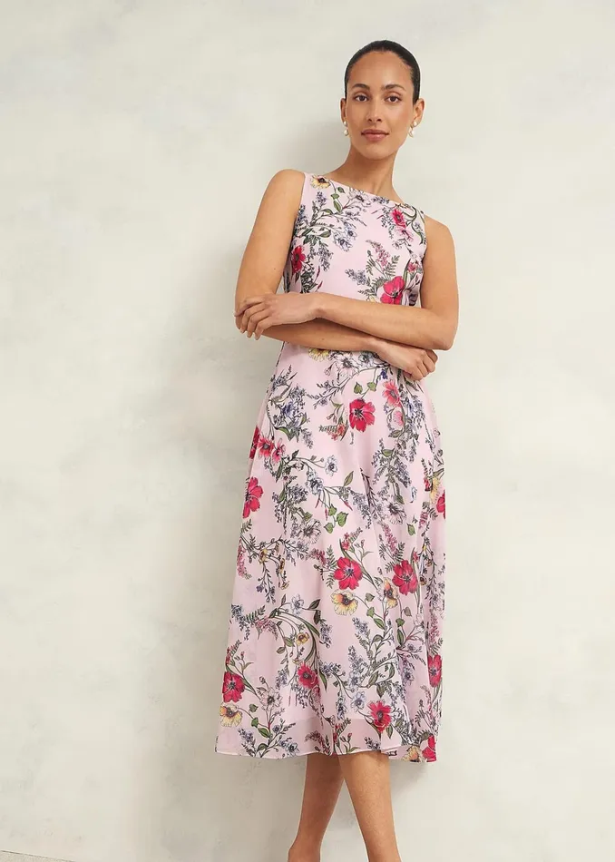 Women Carly Dress Pale Pink Multi Hobbs Dresses and Jumpsuits
