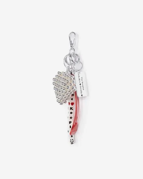 Women Charms The Kooples Silver Logo Plaque Bag Charm Silver