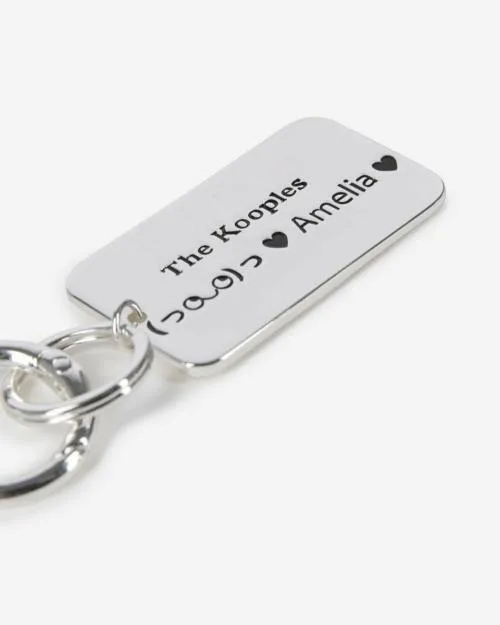Women Charms The Kooples Silver Logo Plaque Bag Charm Silver