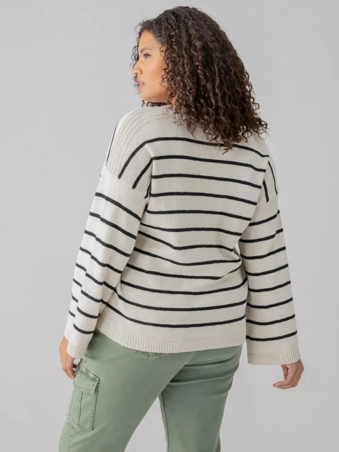Women Chill Vibes Sweater Chalk Black Stripe Inclusive Collection Sanctuary Clothing Inclusive