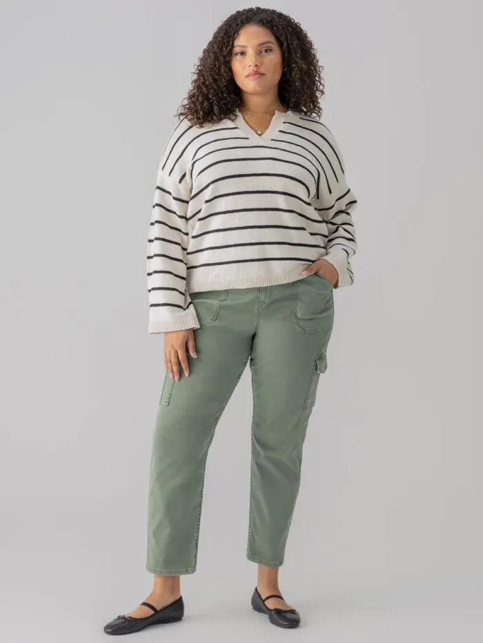 Women Chill Vibes Sweater Chalk Black Stripe Inclusive Collection Sanctuary Clothing Inclusive