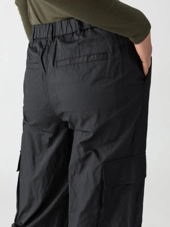 Women Cinched Nylon SemiHigh Rise Cargo Pant Black Sanctuary Clothing Pants
