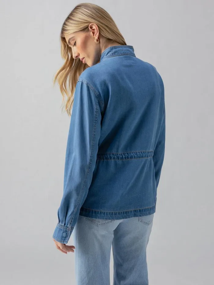 Women Cinched Surplus Denim Jacket Sun Drenched Sanctuary Clothing Jackets and Outerwear Women Cinched Surplus Denim Jacket Sun Drenched Sanctuary Clothing Jackets and Outerwear