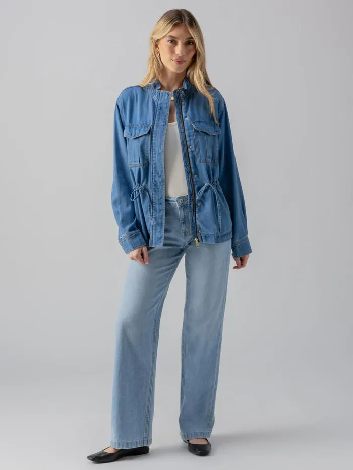 Women Cinched Surplus Denim Jacket Sun Drenched Sanctuary Clothing Jackets and Outerwear Women Cinched Surplus Denim Jacket Sun Drenched Sanctuary Clothing Jackets and Outerwear