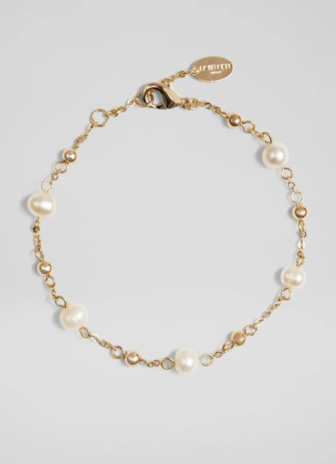 Women Clara Pearl And Gold Chain Bracelet LKBennett Jewellery