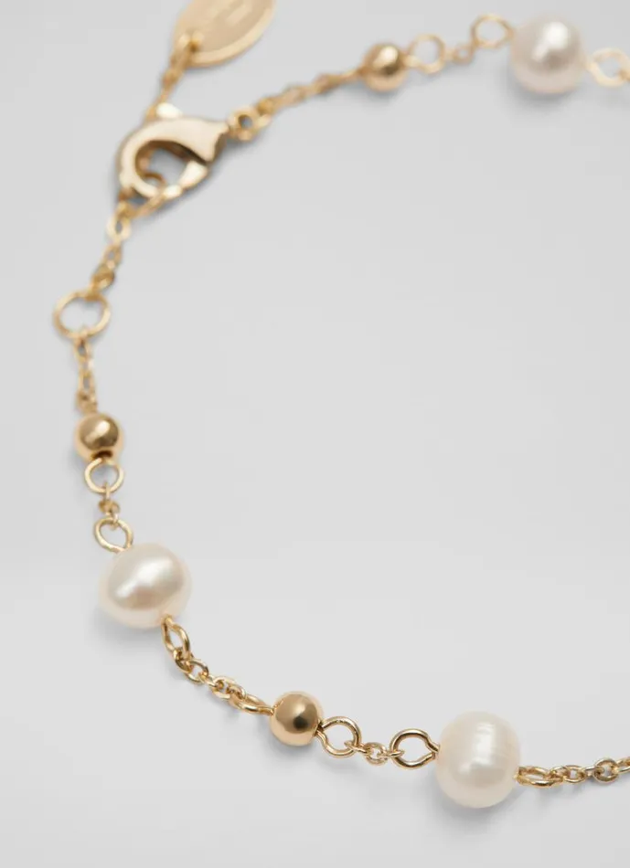 Women Clara Pearl And Gold Chain Bracelet LKBennett Jewellery Women Clara Pearl And Gold Chain Bracelet LKBennett Jewellery